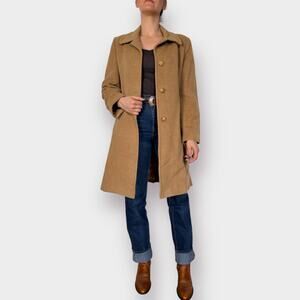 90s Larry Levine Tan Overcoat Size‎ M